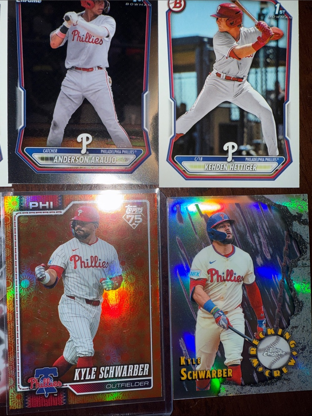 Kyle schwarber Phillies Bryce Harper rookie rc lot x 6 Topps chrome